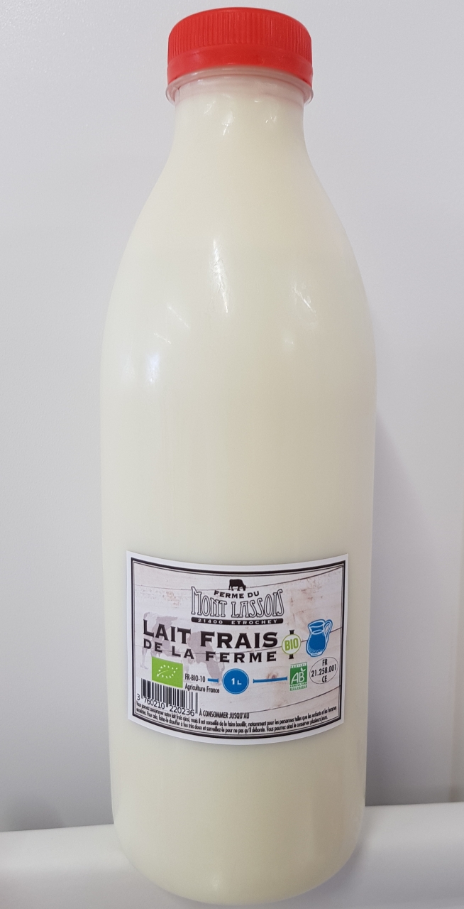 Lait frais entier directement de la ferme
